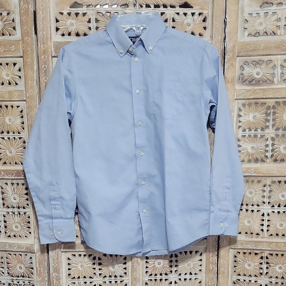 Chaps Light Blue Casual Button Down Shirt 12